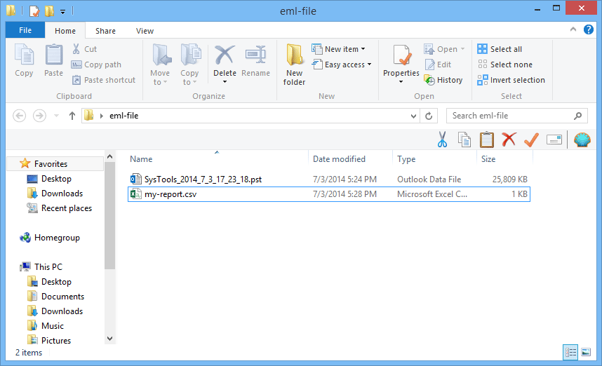 view output file