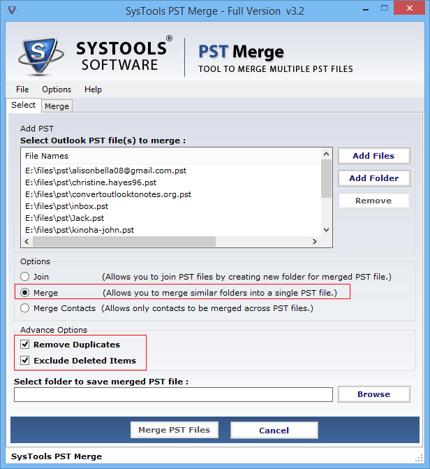 choose merge option