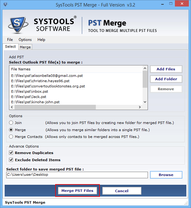 Merge PST Files
