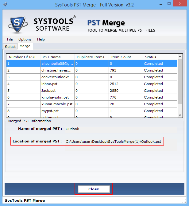 location of merged file