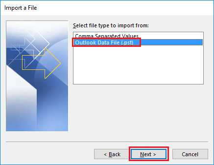 outlook PST data file