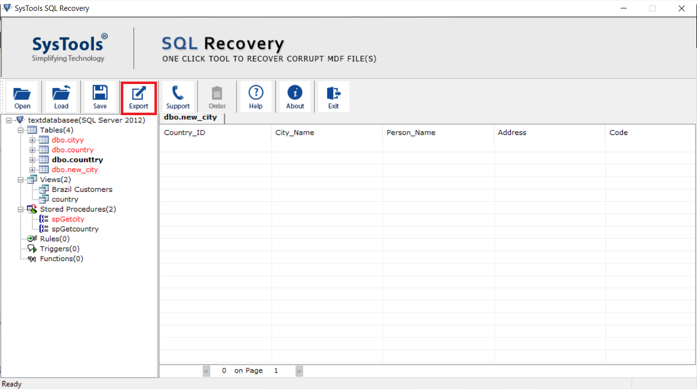 Extract Table Data From SQL Server