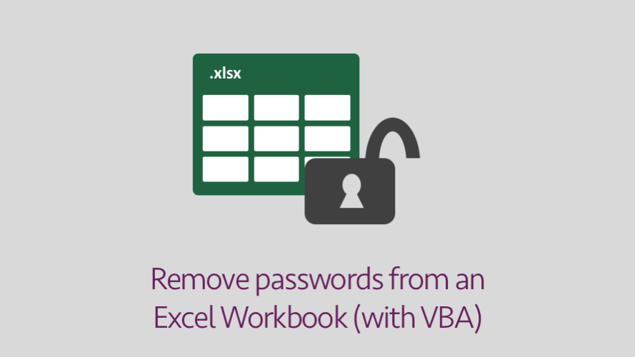 remove VBA password from Excel file