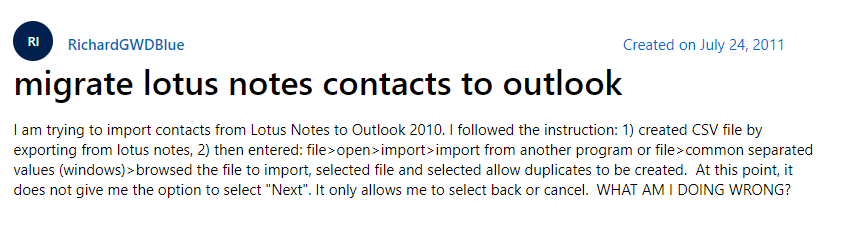 transfer lotus notes contacts to outlook