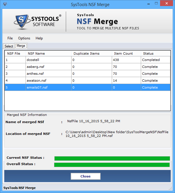 Merge or Join NSF Files