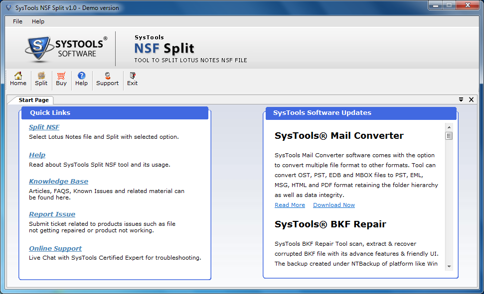 Split NSF File