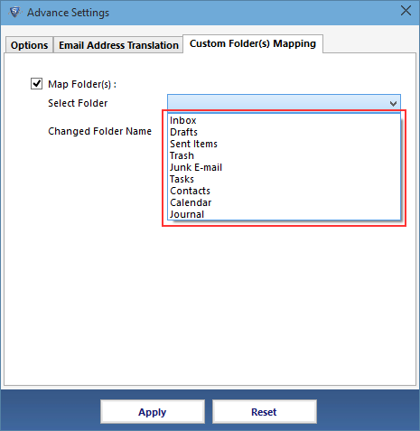 Custom folder mapping