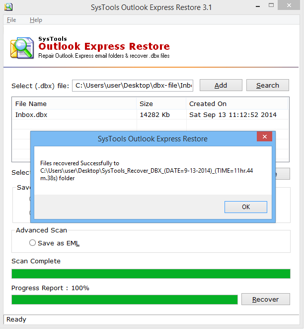 Recover DBX File
