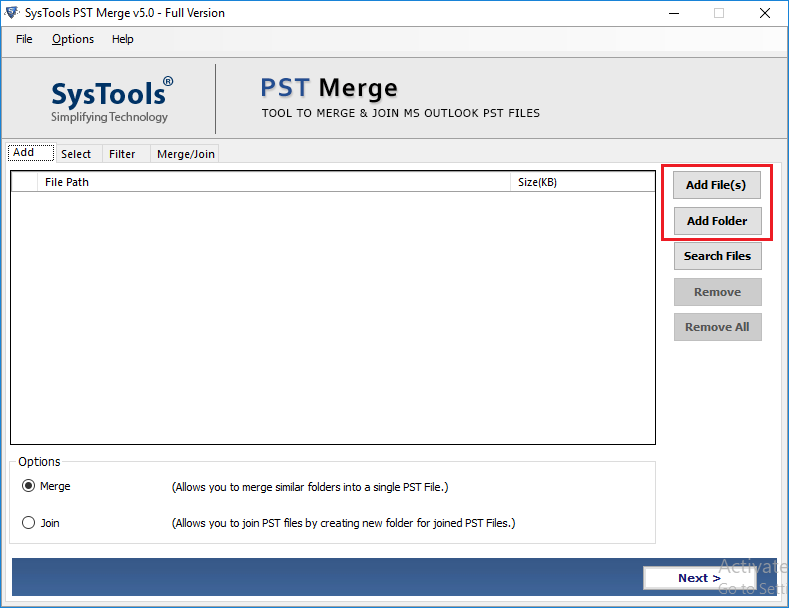 Outlook pst merge tool