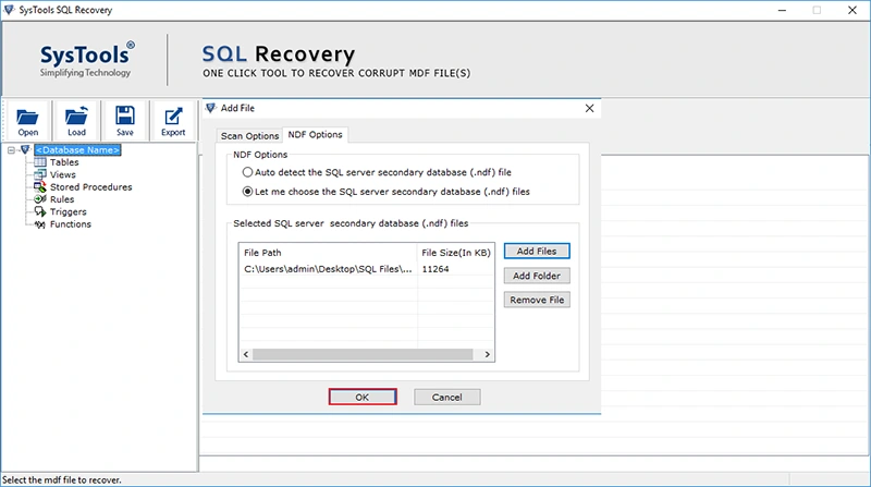 Recover Multiple NDF Files by SQL Repair Tool